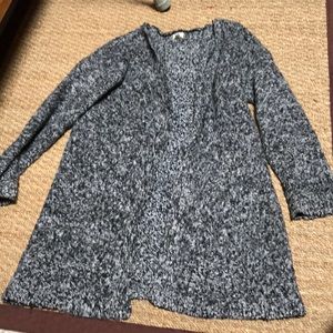 Thick black & grey open oversized cardigan